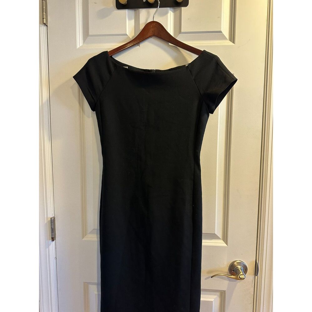 ZARA Woman Black Fitted Short Sleeve Dress Size S Back Zip